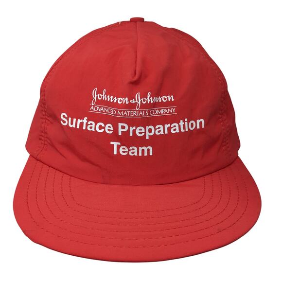 Johnson & Johnson Surface Preparation Team Snapback Hat Red One Size Adjustable - Picture 1 of 8